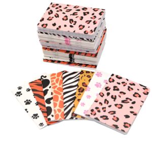 100pcs Mini Notepads Animal Print Pocket Notebooks, Happy Journal Small Notebooks Bulk for Party Favors School Office Home Coworkers Travel Gift Present Supplies (100pcs-8styles, Animal Print)