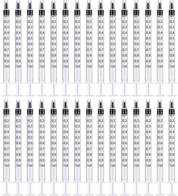 YODOOLTLY 1ml Syringe- 30 Pcs Disposable No Needle Syringe Pets Nursing Supplies for Dogs, Cats, Small Animal Feeding, Measuring, Dispensing Liquids