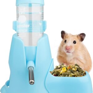 Hamster Water Bottle, [80ml] Diyife Guinea Pig Water Bottle Non Drip, Hamsters Automatic Water Dispenser, Free Standing Small Animal Water Bottle for Bunny Chinchilla Hedgehog Squirrel (Blue)