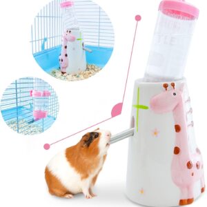 Hamster Water Bottles, Hamster Water Bottle with Stand, Small Animal Water Bottle, 125ml Rodent Pet Water Bottle for Cage Hanging Water Feeding Bottles Auto Dispenser for Hamster Guinea Pig Rabbit