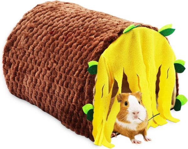Hioph Guinea Pig House, Small Animal Hideout Tunnel, Hamster Tent Tube Cage, Pet Playing Sleeping Resting Hideaway Nest Bed Cozy Ventilation Habitats Hidey Hut