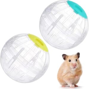 EULAPGOE 2Pcs Transparent Hamster Balls, Animal Running Ball, Small Hamster Exercise Balls, Jogging Balls For Dwarf Hamster