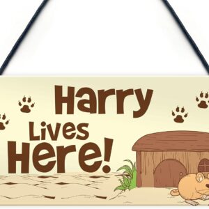 RED OCEAN Personalised Hamster Cage Sign Novelty Pet Gifts Animal Lover Gifts Accessories