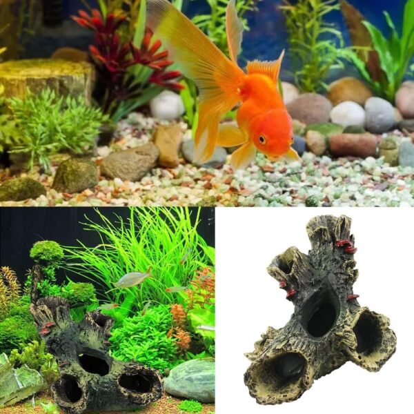 xingriziXFL Log Resin Tree Trunk Ornament Aquarium Fish Tank Decoration Home Landscaping Crafts for Fish Tank Small Fish Hiding - Image 5