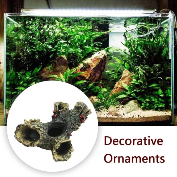 xingriziXFL Log Resin Tree Trunk Ornament Aquarium Fish Tank Decoration Home Landscaping Crafts for Fish Tank Small Fish Hiding - Image 6
