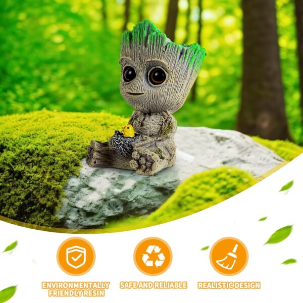 PBMLGO Aquarium Air Bubbler Ornaments Fish Tank Decorations, Aquarium Air Stone Safety Environmental Friendly Resin Groot Decorations with Air Bubbler Stone for Aquarium Fish Tank Accessories - Image 5