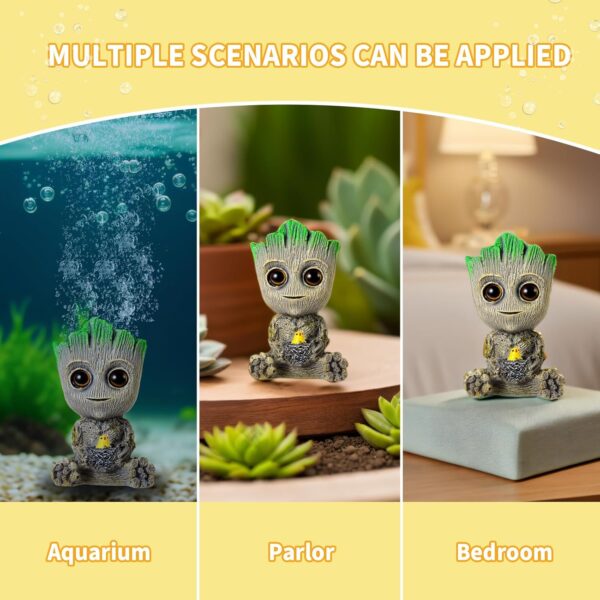PBMLGO Aquarium Air Bubbler Ornaments Fish Tank Decorations, Aquarium Air Stone Safety Environmental Friendly Resin Groot Decorations with Air Bubbler Stone for Aquarium Fish Tank Accessories - Image 7
