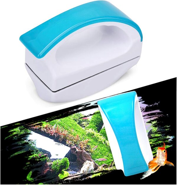 wecan Fish Tank Cleaner Magnet, Magnetic Aquarium Glass Cleaner, Magnetic Sponge for Fish Tank Accessories Magnetic Floating, Magnetic Glass Cleaner Brush Fish Tank Glass Algae Scraper Mag Float