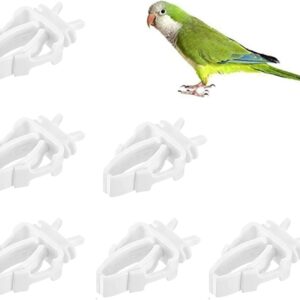 Bird Cage Food Holder,6PCS Plastic Bird Cage Feeder Clips,Parrot Vegetable Fruit Clips,Bird Cage Feeding Accessories for Budgie Parakeet Cockatoo Macaw Cockatiel Conure