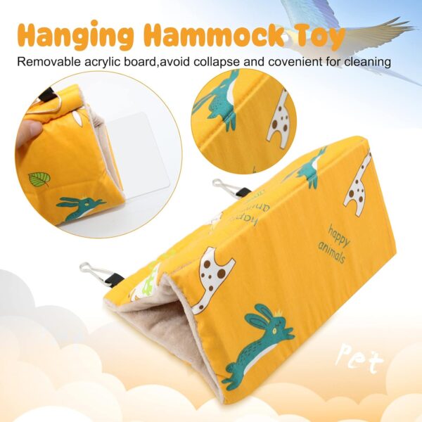 RANYPET Winter Warm Bird Nest House - Hanging Hammock Velvet Shed Hut Cage Plush Fluffy Birds Hideaway Sleeping Bed Fuzzy for Parrot Parakeet Cockatiels Budgies Lovebird African Grey - Image 4