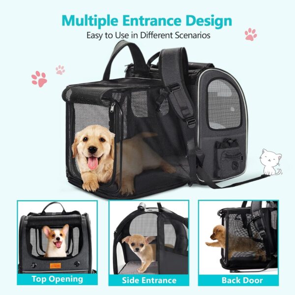 Pet Carrier Backpack, Morpilot® Expandable & Foldable Cat Backpack Inner Safety Leash + Folding Dog Bowl, Waterproof and Durable Dog Backpack for Cats and Small Dogs up to 8 kg - Image 4