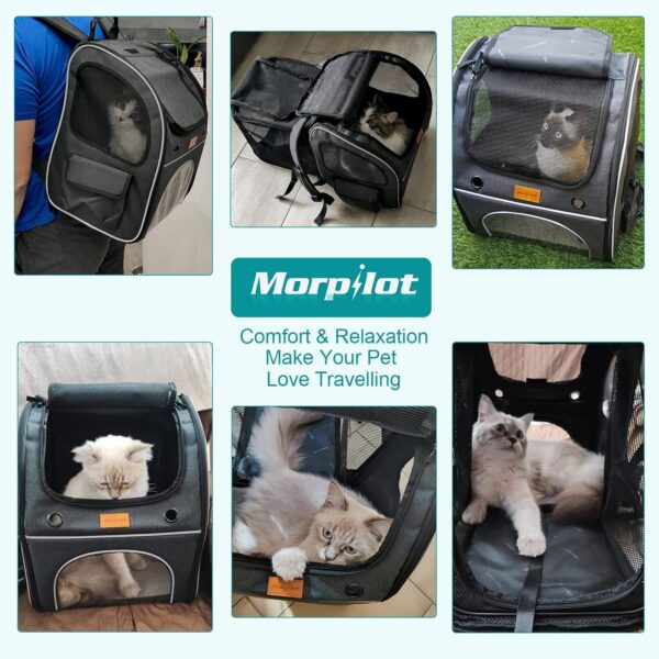 Pet Carrier Backpack, Morpilot® Expandable & Foldable Cat Backpack Inner Safety Leash + Folding Dog Bowl, Waterproof and Durable Dog Backpack for Cats and Small Dogs up to 8 kg - Image 8