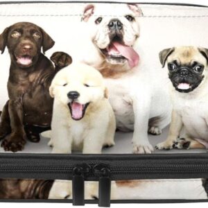 Cosmetic Bag for Women, Adorable Roomy Makeup Bags Travel Water Resistant Toiletry Bag Accessories Organizer, Cute Puppies Animal Dogs Pet