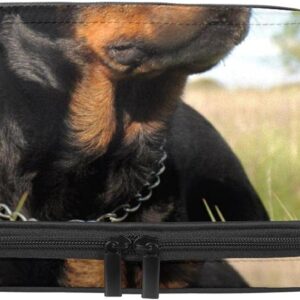 Cosmetic Bag for Women, Adorable Roomy Makeup Bags Travel Water Resistant Toiletry Bag Accessories Organizer, Dog Animal Rottweiler Pet