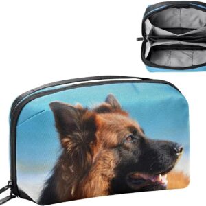 Cosmetic Bag for Women, Adorable Roomy Makeup Bags Travel Water Resistant Toiletry Bag Accessories Organizer, Animal Pet German Shepherd