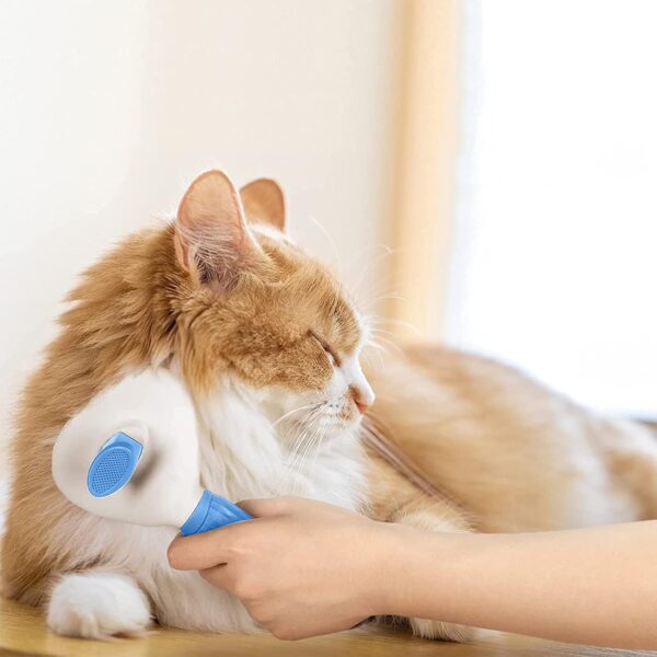 Dog Brush Cat Brush Grooming Comb,Self Cleaning Cat Dog Slicker Brushes with Smooth handle,Pet Grooming Tool with Cleaning Button for Cat Dog Shedding Tools Cat Dog Massage Clean Tangled Brush - Image 7