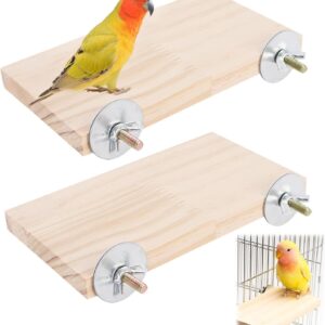 2PCS Bird Platform, Pet Platform Wooden Stand for Birds Climbing Platform Bird Platform Perch Bird Cage Accessories for Small Animal