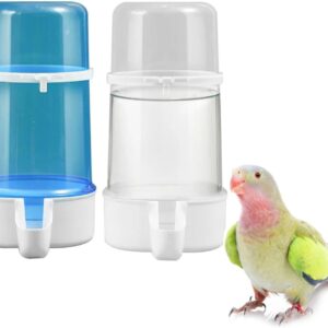 2pcs Plastic Bird Feeder Parrot Water Feeders Parrot Water Dispenser Pet Bird Plastic Water Clip for Bird Cage Accessories Large Capacity Design