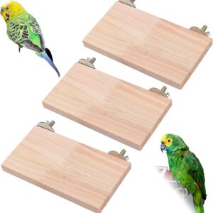 3 Pcs Bird Wooden Platform, Support Corner Platform Bird Cage Accessories Stand Climbing Platform for Small Animal