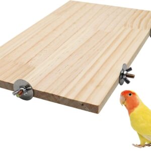 34.5 x 20 cm Large Bird Platform, Natural Wood Pet Climbing Platform, Small Animal Cage Accessories for Parrots Budgies Cockatiels Rats Hamsters Guinea Pigs