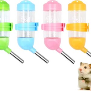 4 Pcs 80ml Hamster Water Bottles,No Grip Hanging Water Dispenser Small Animal Automatic Water Feeder for Hamster,Rabbit, Guinea Pig, Squirrel,Small animal