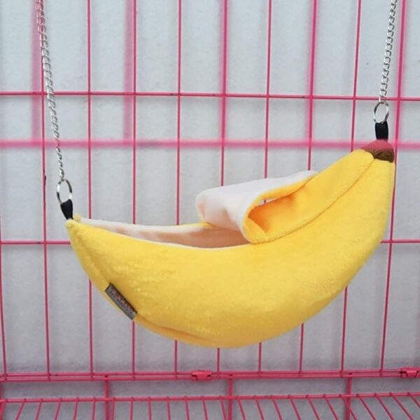 ANZONGYI Banana Hamster Bed House Hamster Hanging Swing Bed Warm House Cage Nests Small Animals Accessories for Sugar Glider Hamster Squirrel Chinchilla Hedgehog Rat Small Bird Pet - Image 5