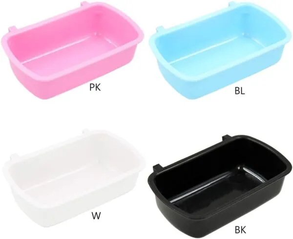 Small Animal Water Food for Case with Hooks Cage Hook Cup Bowl Rectangle for Bird Hamster Parrot - Image 4