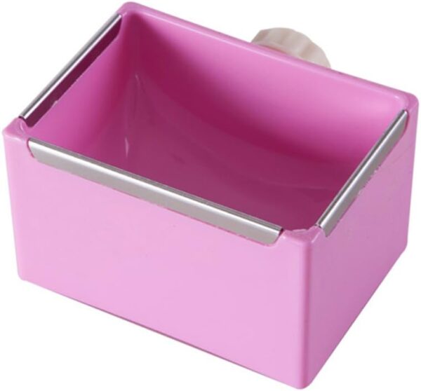 ZOOPOLR Cage Feeder Food & Water Hay Bowl Dish Bin Feeder, Small Animal Supplies for Rabbit Guinea Pig Chinchilla Hamster Ferret (Pink) - Image 2
