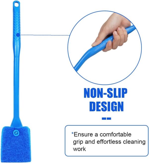 flintronic 2PCS Aquarium Fish Tank Cleaning Sponge Brush, Double Sided Fish Tank Aquarium Cleaning Sponge, Reusable Scrubbing Brush, Total 40CM Long Cleaning Brush For Tank - Image 9