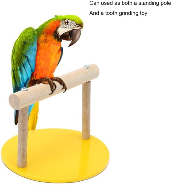 Bird Play Stands Wooden Tabletop Parrot Perch Shelf Portable Training Playground Parrot Chewing Biting Toy Bird Cage Accessories for Small Medium Birds - Image 2