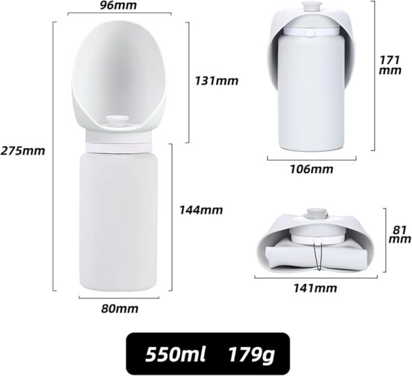 Foldable Dog Water Bottle, 550ml/19 oz Portable Leak Proof Water Feeder, Food Grade Silicon Water Dispenser, Pet Accessories for Walking Hiking Travel - Image 7