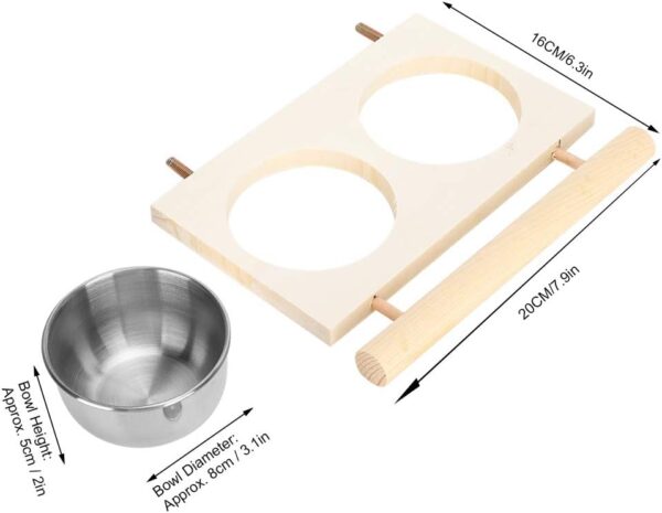 Stainless Steel Bird Feeding Bowl for Cage, Parrot Food Water Feeder Cage Accessory with Stand for Pet Birds Like Parakeet,Conure,Cockatiels,Finches - Image 3