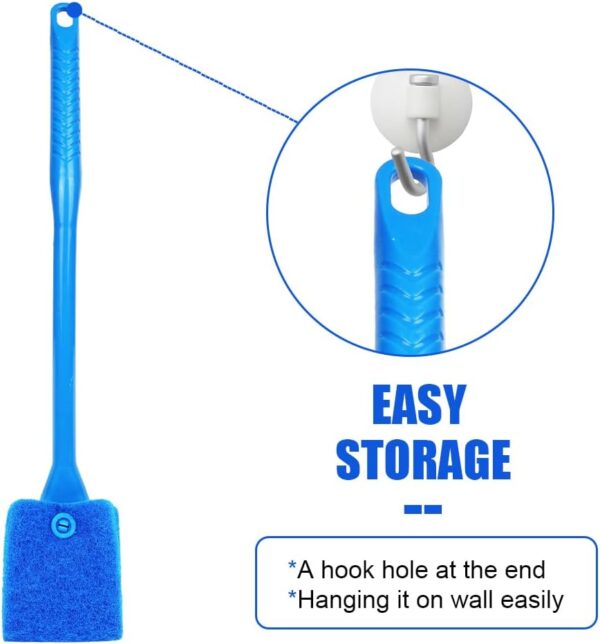 flintronic 2PCS Aquarium Fish Tank Cleaning Sponge Brush, Double Sided Fish Tank Aquarium Cleaning Sponge, Reusable Scrubbing Brush, Total 40CM Long Cleaning Brush For Tank - Image 8