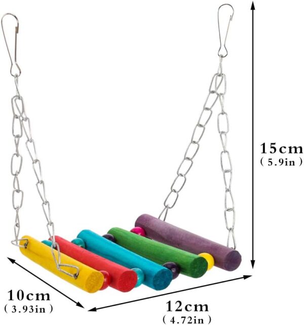 Yorgewd 8-Pack Bird Toys Parrots Cage Toys Hanging Swing Shredding Chewing Perches Parrot Toy Parrot Bite Toy for Budgie, Cockatiels, Conures, Finches, Small Parakeets - Image 5