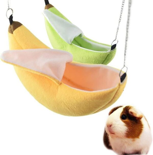 ANZONGYI Banana Hamster Bed House Hamster Hanging Swing Bed Warm House Cage Nests Small Animals Accessories for Sugar Glider Hamster Squirrel Chinchilla Hedgehog Rat Small Bird Pet - Image 7