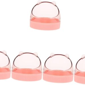 5pcs Small Animal Feeding Bowl Rat Bowl Cage Chinchilla Bowl Puppy Food Bowl Rabbit Water Bowl Rat Food Bowl Hedgehog Food Hamster Rabbit Food Bowl Acrylic Supplies Pink Guinea Pig