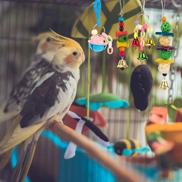 Yorgewd 8-Pack Bird Toys Parrots Cage Toys Hanging Swing Shredding Chewing Perches Parrot Toy Parrot Bite Toy for Budgie, Cockatiels, Conures, Finches, Small Parakeets - Image 7