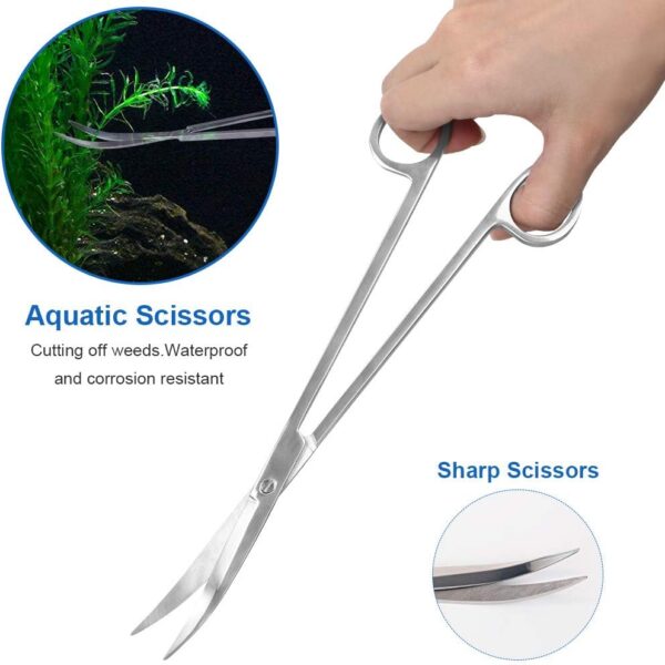 Lukovee Aquarium Tank Tool Kits, 4 in 1 Aquarium Clean Tools, Stainless Steel Tweezers Scissor Spatula, Fish Tank Plant Cutters Set for Aquatic Plants, Metal Aquarium Forceps Tools - Image 4