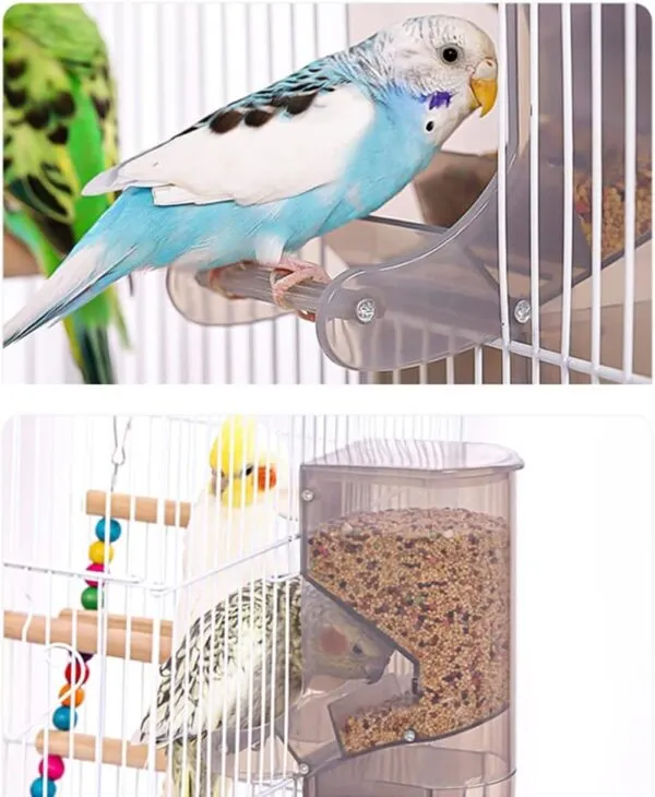 Automatic Bird Feeder No-Mess Bird Feeder Parrot Feeder Cage Accessories for Budgerigar Canary Lovebord Finch Parakeet - Image 5