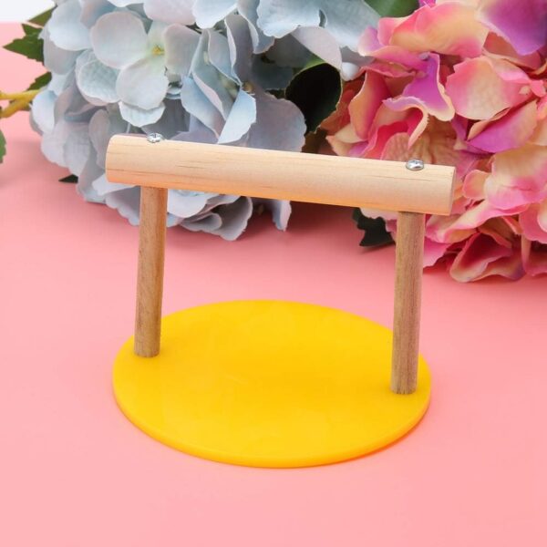Bird Play Stands Wooden Tabletop Parrot Perch Shelf Portable Training Playground Parrot Chewing Biting Toy Bird Cage Accessories for Small Medium Birds - Image 3