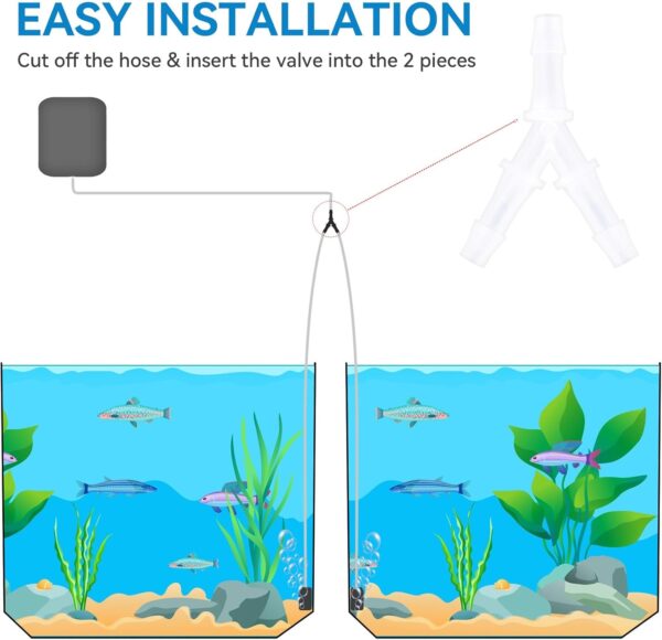KALIONE Aquarium Air Valve, 6 Packs Y-Shaped Aquarium Air Pump Accessories, Aquarium Airline Tubing, Air Line Fittings, Air Hose Splitter, 3 Way Oxygen Tubing Connectors Fitting for Fish Tank Aquarium - Image 5