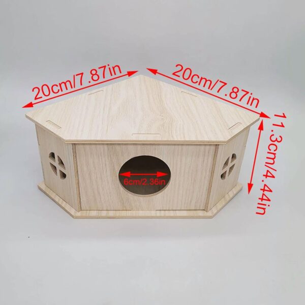 Gomice Hamster Habitat Hut - Small Animal Habitat | Hamster House, Wooden Playground Hide Hut, Hamster Habitat Cage Natural Wooden Pet Supplies for Gerbils, Rabbits, Guinea Pigs - Image 5