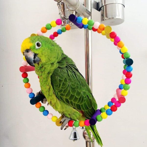 Gwotfy Budgie Toys, Bird Swing, Bird Parrot Toys, 2 Packs Bird Swing Toy, Pet Bird Parrot Parakeet Budgie Cockatiel Cage Hammock Swing Toy - Image 8
