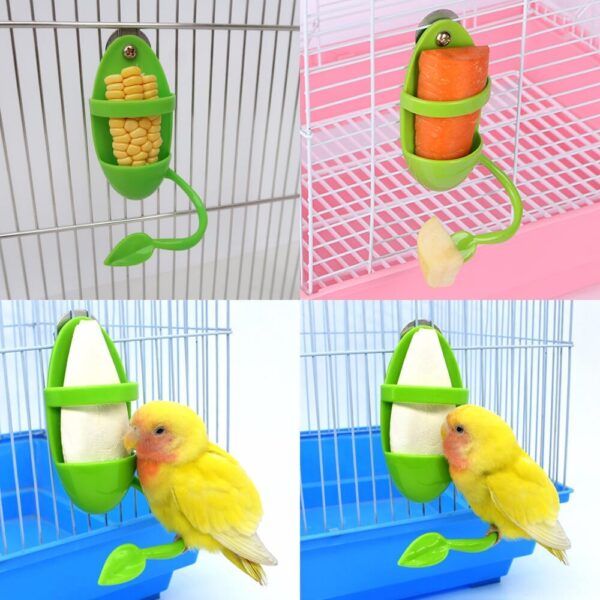 Fyfjur 2Pcs Bird Parrot Cuttlebone Holder with Perches Cuddle Bone Feeding Racks, Cuttlefish Bone with Holder, for Pet Bird Supplies Fruit Vegetable Millet Container - Image 6