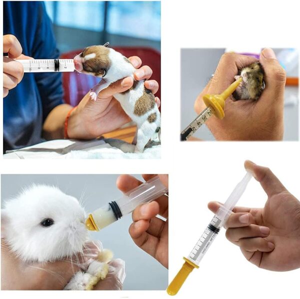 21Pack Newborn Animal Feeder, Puppy, Cat, Kitten,Wildlife Pet Syringe Feeding Kit, Original Nipple with Syringe-s, Feeding Nursing Bottle, Best Suited for Small Mammals Neonates Week Old - Image 5