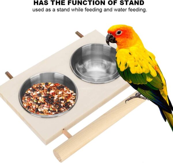 Stainless Steel Bird Feeding Bowl for Cage, Parrot Food Water Feeder Cage Accessory with Stand for Pet Birds Like Parakeet,Conure,Cockatiels,Finches - Image 7