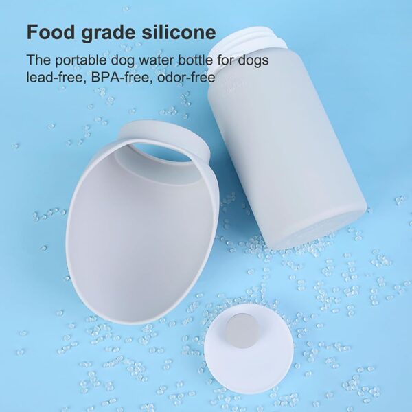 Foldable Dog Water Bottle, 550ml/19 oz Portable Leak Proof Water Feeder, Food Grade Silicon Water Dispenser, Pet Accessories for Walking Hiking Travel - Image 2
