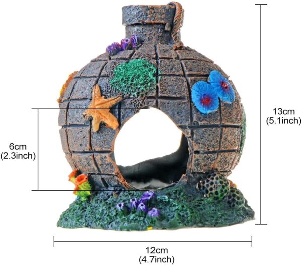 ANMOO Fish Tank Aquarium Decorations, Aquarium Ornament Landscape Decorations Hollow Cave Stone for Fish Tank Decoration 1PCS ceramic fish tank decoration handicraft - Image 2