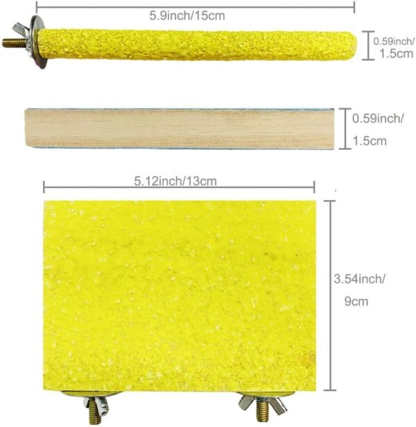 PINVNBY Bird Perch Stand Toy Natural Wooden Parrot Claw Sticks Budgie Playground Grinding Paw Cage Accessories Exercise Toy for Cockatiel Conure Parakeet - Image 2