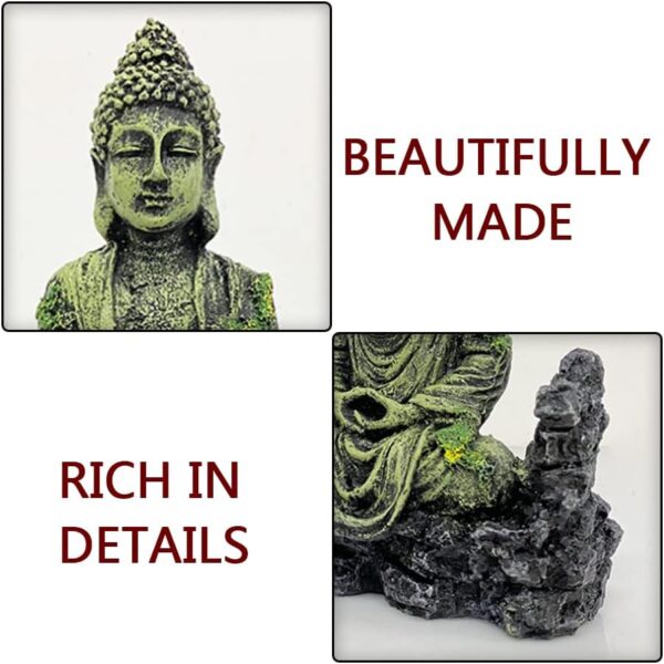 NA Resin Ancient Imitation Buddha Statue Fish Tank Decoration Accessories Aquarium Buddha Statue Decorations for Fish Tank Decor - Image 3